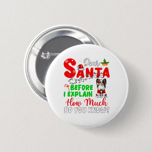 Badge Rond 5 Cm Avant D'Expliquer Combien Vous Connaissez Xmas Pap (Devant & derrière)