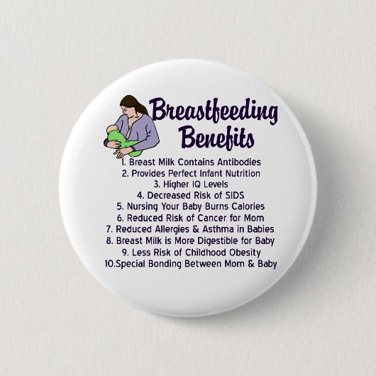 Badge Rond 5 Cm Avantages pour l'allaitement (Devant)