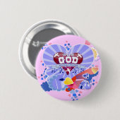 Badge Rond 5 Cm Avec Dieu les cœurs (Devant & derrière)