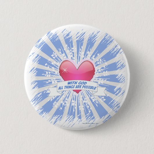 Badge Rond 5 Cm Avec Dieu, tout est possible (Devant)