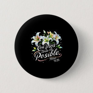 Badge Rond 5 Cm Avec Dieu Tout Est Possible Matthieu 19_26 Cadeau 