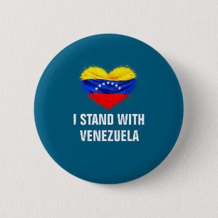 Badge Rond 5 Cm Avec le drapeau du Venezuela, soutenez la liberté