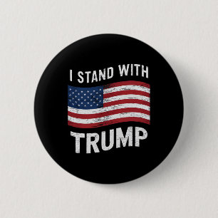 Badge Rond 5 Cm Avec Trump Drapeau Américain Hommes Femme Usa Vint