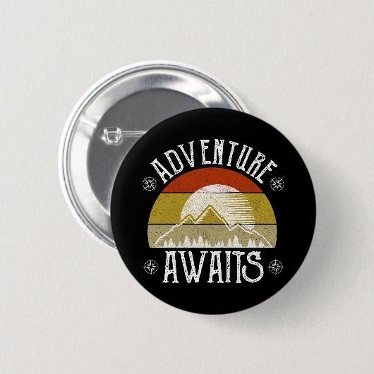Badge Rond 5 Cm Aventure Attend (Devant & derrière)