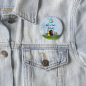Badge Rond 5 Cm Aventure Await - Gorilla Hippo et Meerkat (En situation)