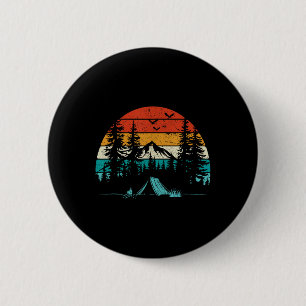 Badge Rond 5 Cm Aventure de camping rétro Wanderlust Nature Extéri