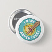 Badge Rond 5 Cm Aventurier courageux (Devant & derrière)