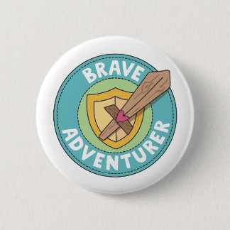 Badge Rond 5 Cm Aventurier courageux