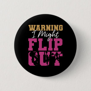 Badge Rond 5 Cm Avertissement de Cheer Cheerleading Je pourrais ba
