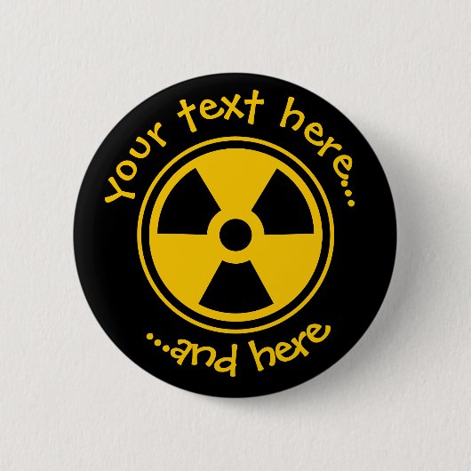 Badge Rond 5 Cm Avertissement de radioactivité (Devant)