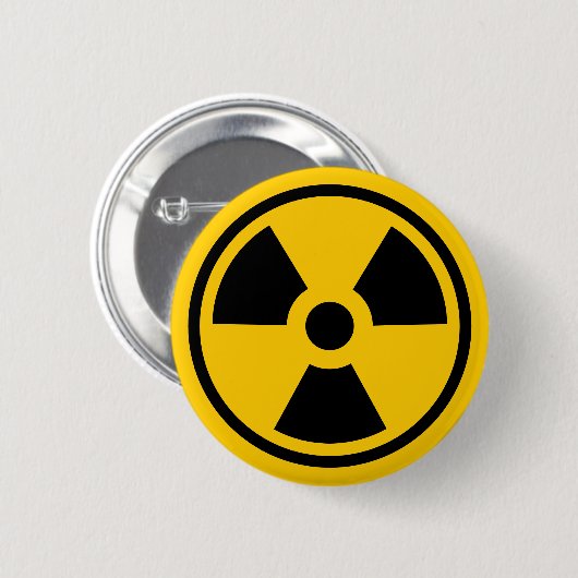 Badge Rond 5 Cm Avertissement de radioactivité (Devant & derrière)