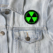 Badge Rond 5 Cm Avertissement de rayonnement vert (En situation)