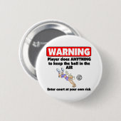 Badge Rond 5 Cm Avertissement de VolleyChick (Devant & derrière)