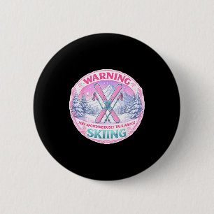 Badge Rond 5 Cm Avertissement peut parler spontanément de femme de