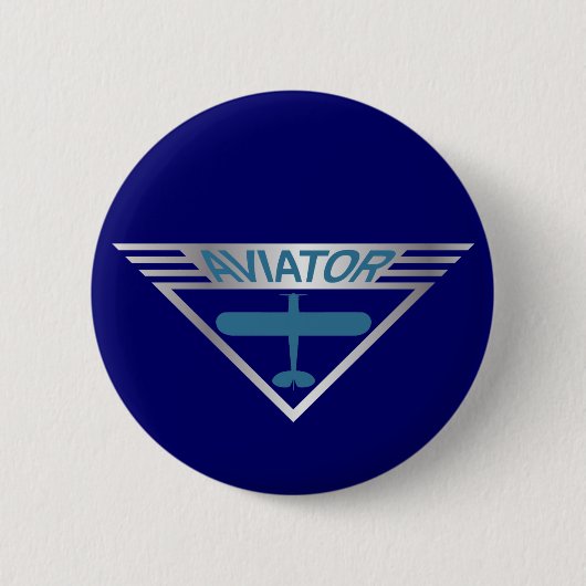 Badge Rond 5 Cm Aviateur (Devant)