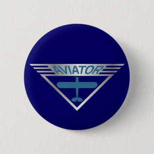 Badge Rond 5 Cm Aviateur