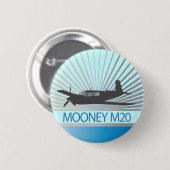 Badge Rond 5 Cm Aviation de Mooney M20 (Devant & derrière)