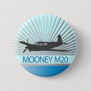 Badge Rond 5 Cm Aviation de Mooney M20