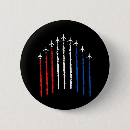 Badge Rond 5 Cm Avion 4 juillet (Devant)