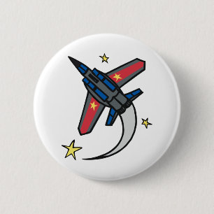 Badge Rond 5 Cm Avion à réaction volant