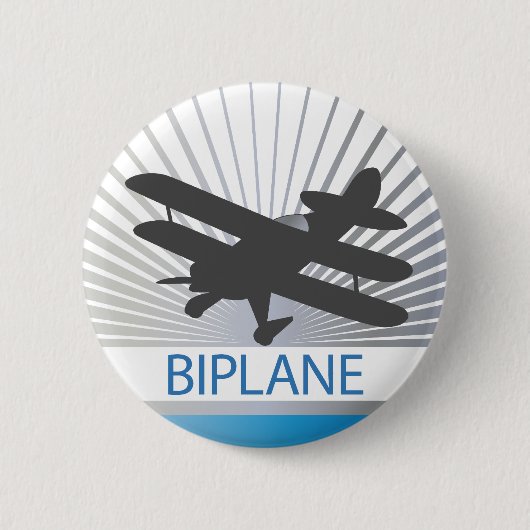 Badge Rond 5 Cm Avion de biplan (Devant)