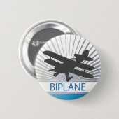 Badge Rond 5 Cm Avion de biplan (Devant & derrière)