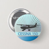 Badge Rond 5 Cm Avion de Cessna 150 (Devant & derrière)