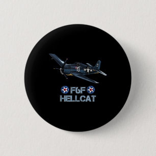 Badge Rond 5 Cm Avion de chasse F6f Hellcat de la Seconde Guerre m