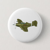 Badge Rond 5 Cm Avion de chasseur rétro-dessiné (Devant)