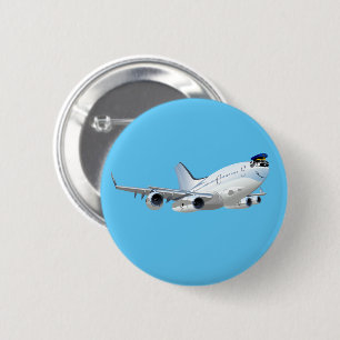 Badge Rond 5 Cm Avion de dessin