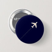 Badge Rond 5 Cm avion de voyage avec ligne pointillée (Devant & derrière)