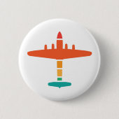 Badge Rond 5 Cm avion rétro (Devant)