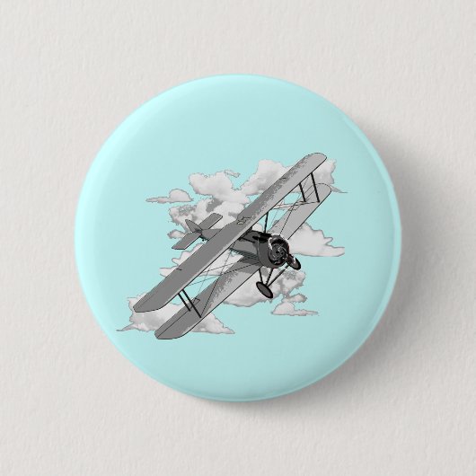 Badge Rond 5 Cm Avion vintage (Devant)