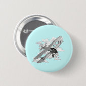 Badge Rond 5 Cm Avion vintage (Devant & derrière)