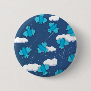 Badge Rond 5 Cm Avions