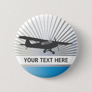 Badge Rond 5 Cm Avions à haute voilure de Taildragger