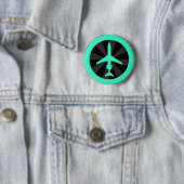 Badge Rond 5 Cm Avions à réaction (En situation)