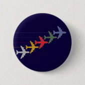 Badge Rond 5 Cm avions colorés (Devant)