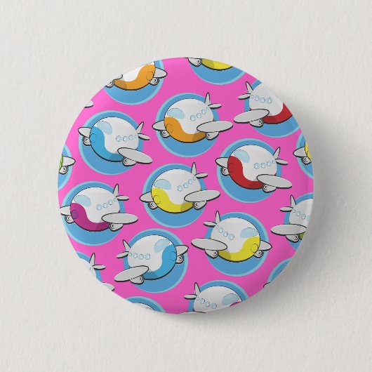 Badge Rond 5 Cm Avions Jouets (Devant)