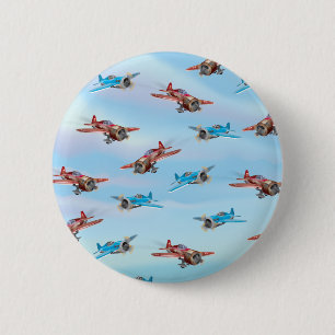 Badge Rond 5 Cm Avions Jouets