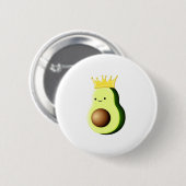Badge Rond 5 Cm Avocado Le Roi De Tous Les Fruits (Devant & derrière)