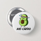 Badge Rond 5 Cm Avocardio Funny Excercise Avocado (Devant & derrière)