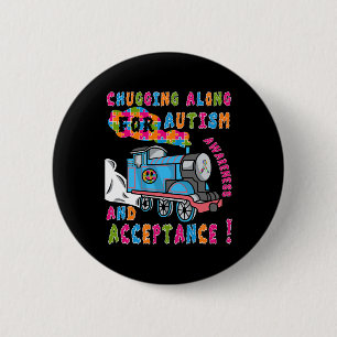 Badge Rond 5 Cm Avocat Acceptation Train Puzzle Cool Autisme Aware