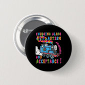 Badge Rond 5 Cm Avocat Acceptation Train Puzzle Cool Autisme Aware (Devant & derrière)