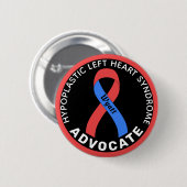Badge Rond 5 Cm Avocat du syndrome cardiaque gauche hypoplastique (Devant & derrière)