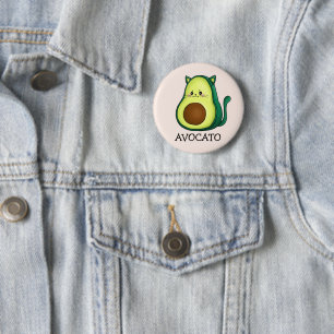 Badge Rond 5 Cm Avocato Chat Avocat Pun