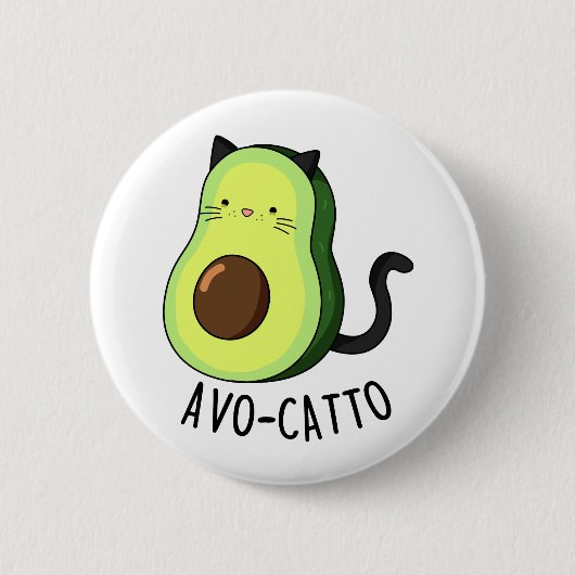 Badge Rond 5 Cm Avocatto Cute Avocado Cat Pun (Devant)