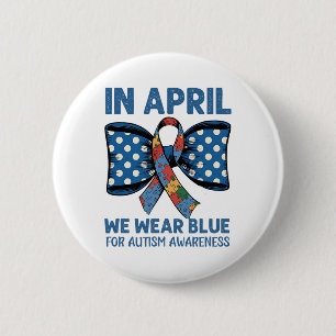 Badge Rond 5 Cm Avril Coupe Bleue Pour Augmenter La Sensibilisatio