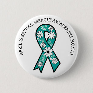 Badge Rond 5 Cm Avril est le Mois de la sensibilisation aux agress