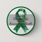 Badge Rond 5 Cm Avril Faire un don de vie Mois de sensibilisation  (Devant)